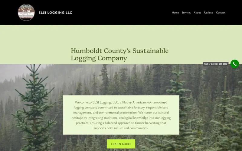 ELSI Logging website, Humboldt County, built by HumWeb/IT