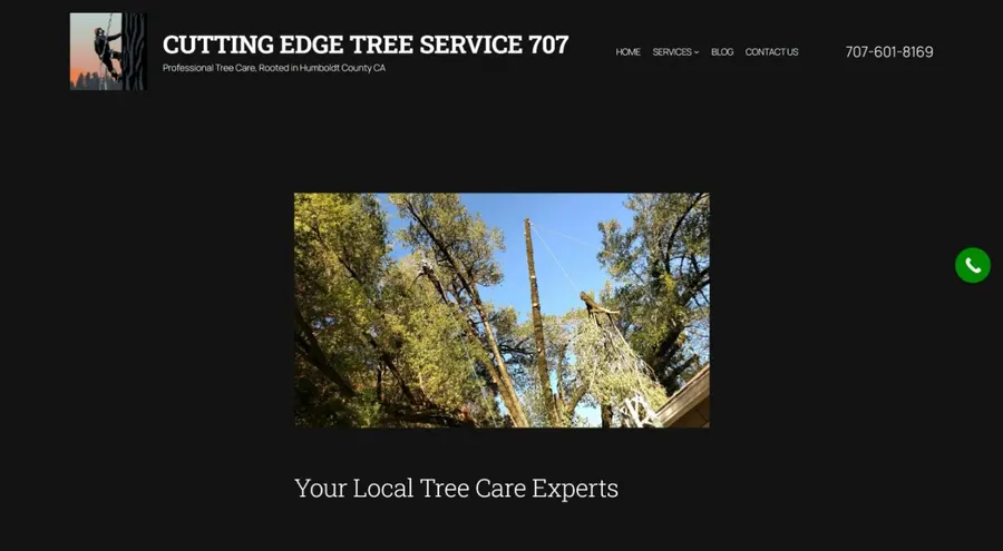 Cutting Edge Tree Service website, Eureka, built by HumWeb/IT